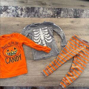 Carter's Orange Halloween Pumpkin Pajama Set